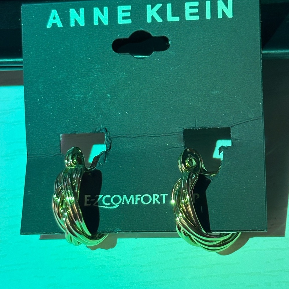 Anne Klein Twisted Gold tone Earrings